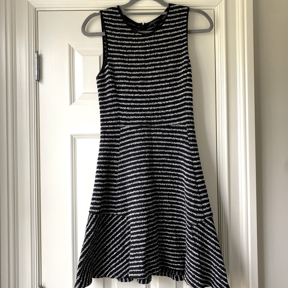 Knit Theory dress- black and white stripe - size 4
